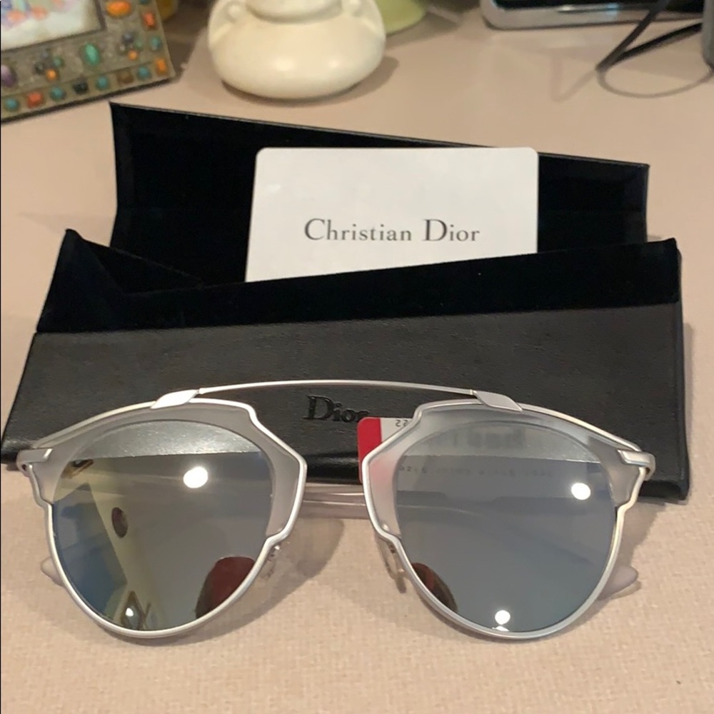 NIB Christian Dior So Real silver sunglasses